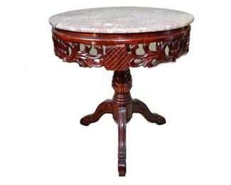 54. Hand Carved Marble Top Table