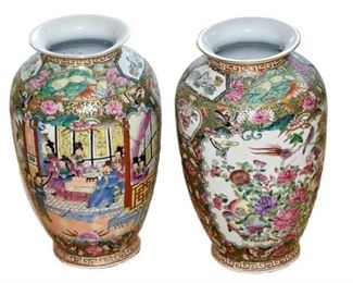 56. Two 2 Chinese Famille Rose Vases