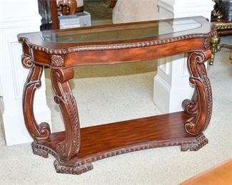 57. Glass Top Console Table
