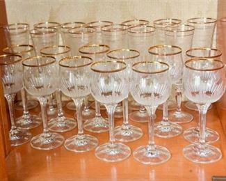 59. Stemware Sets with Gilt Accent