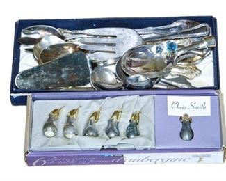 69. Silverplate Utensils and Name Card Holders