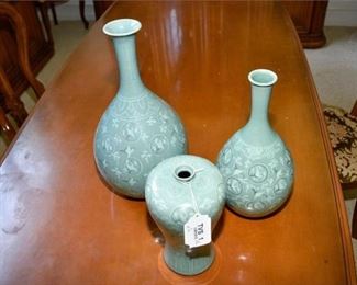 82. Three 3 Korean Porcelain Vases