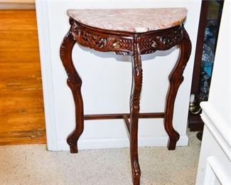 90. Carved Marble Top Console