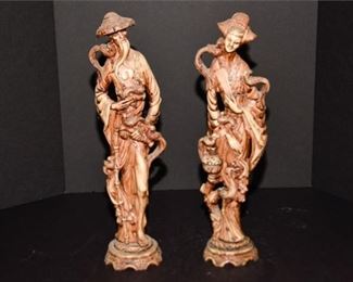 97. Two 2 Carved Chinese Figurines