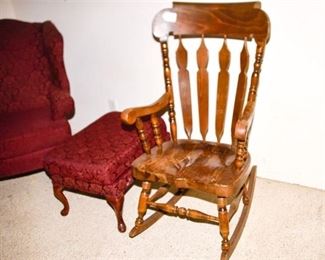 115. Rocking Chair with Carved Back Detail