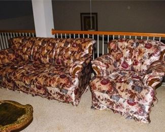 117. Upholstered Sofa and Armchair