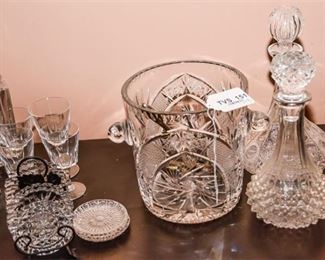122. Crystal Ice Bucket and Decanters