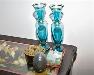 164. Glass Vases and Trinket Items