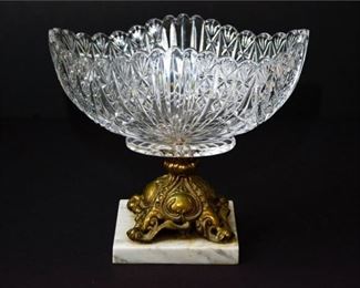 210. Marble, Bronze, and Crystal Bowl