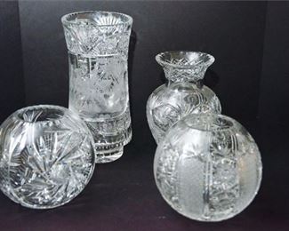 211. Four 4 Crystal Vases