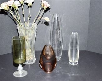215. Five 5 Glass Vases
