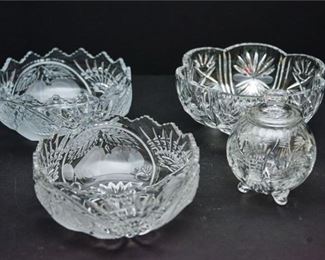 221. Crystal Candy Dishes and Small Urn