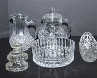 226. Crystal and Glass Pitchers and More