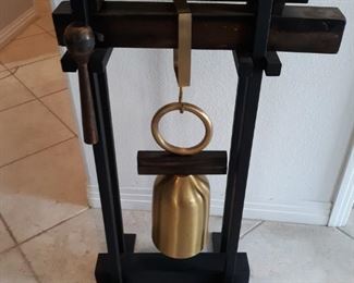 Wood and brass gong