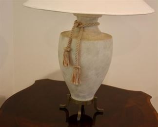 Pair of “Coast Lighting” stone look urn for table lamps raised on gilt metal base. 30”h
Asking: $180
