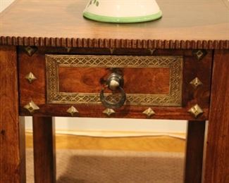 Pair Pier 1 Moroccan style end tables with brass details, 23”h x 20” square
Asking:  $200
