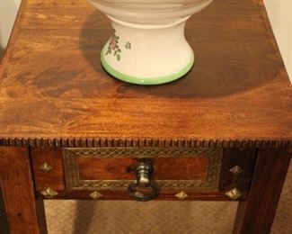 Pair Pier 1 Moroccan style end tables with brass details, 23”h x 20” square
Asking:  $200
