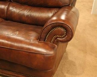 Distressed leather sofa and matching loveseat both haven nailhead trim; sofa - 36 1/2”h x 45”d x 89”l
	loveseat - 36 1/2”h x 45”d x 67”l
Asking: Sofa $350   Loveseat $250
