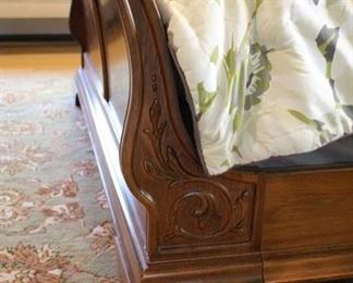 Huffman Koos Queen bedroom set, includes:
Queen sleigh bed, 98”l x 64 1/2”w x 43 1/2”h (headboard)  $450
Pair 3 drawer night stands,  27 3/4”h x 30” x 17”d  $300
Storage armoire with one interior mirror (can be used for electronics), 76”H x 44 1/2”w x 22”d  $250
Triple dresser with mirror (center opens for jewelry storage), 74 1/2”w x 19 1/2”d x 36 1/4”h (plus 52”h mirror on top)
(minor marks on top of dresser see photos)   $450
Asking for the set: $1450   