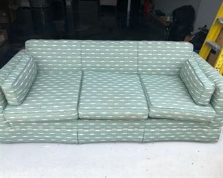 Green fabric sleeper sofa, queen size Simmons mattress. Asking $300. 