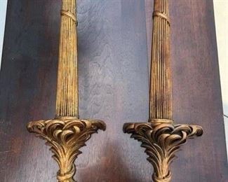 Gold Olive Leaf Plate Holders (Orig. $99 each). 26.5" long. 