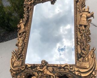 Spanish conquistador (St. Augustine purchased) extra large mirror. 57.5"x38" with frame. Mirror only measures 35.5"x23"