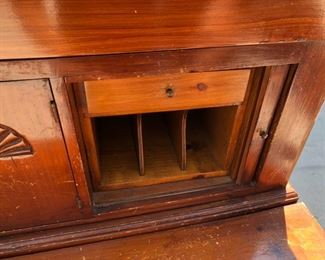 Antique Wood Fold Top Secretary Desk