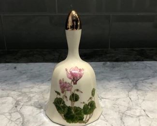 Vintage Cyclamen Otagiri Japan Porcelain Bell. Asking $30