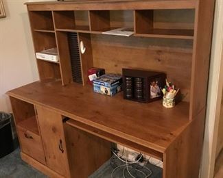 $110.00 less 50% = $55.00 final. - Wood desk. Solid. Very good condition.