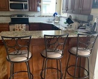 $155.00 less 50% = $77.50 final. - 3 counter height bar stools. Excellent condition.
