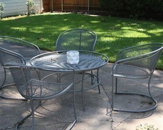 Iron Patio Set - 4 chairs, round table and side tables - $250 