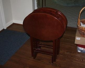 Set of 4 Wood Trays tables - $65