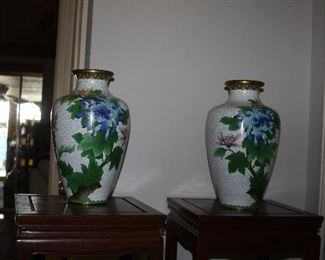 Pair of Cloisonne Vases - $150