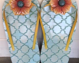 Oversized Metal Flip Flops