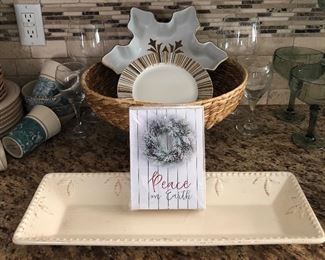Ivory Platter, Snowflake Dish, Festive Plates