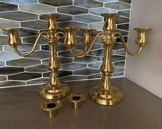 2 solid brass candlesticks $30