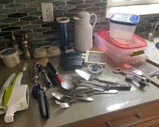 Kitchen utensils and cups tupperware $5 all