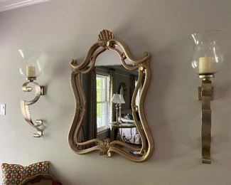 mirror and sconces foyer $125 all