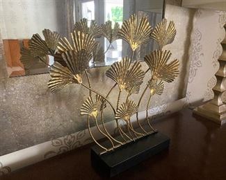 Brass table decorations leaves $30