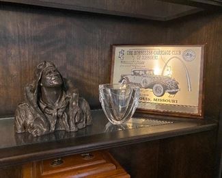 charles lindbergh bust, bowl and car plaque $75