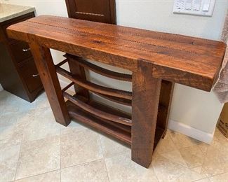 Wood console table $150