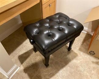 Leather tufted ottoman $55