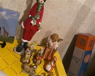 christmas items, scrabble, nativity silhouette, and miscellaneous $15 all