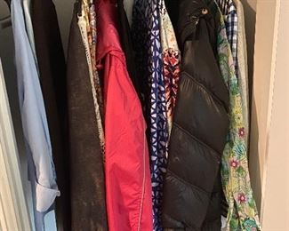 closet contents in master closet and leggings, tiffany box (no jewelry) $15 all