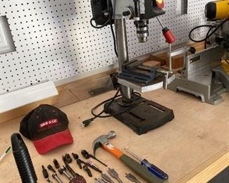 Drill Press with extra table top tools as shown $50