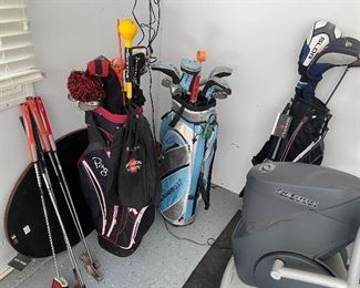 3 bags of golf clubs, etc all for one money! $100 all