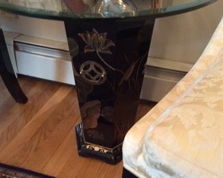 small side table/glass topped