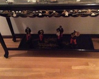 beautiful detail table 54 x 15 top glass chipped