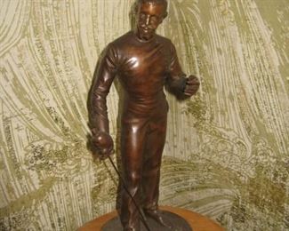 Benoit Rougelet Fencer Bronze sculpture