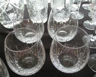 set of 4 Waterford stemless wine glasses